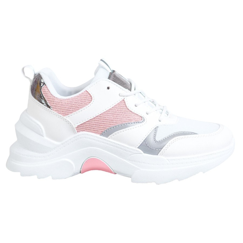 SHELOVET Snygga sneakers vit rosa grå