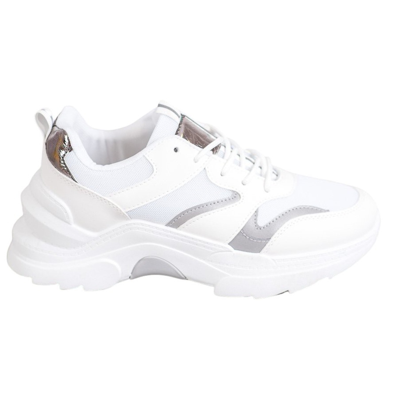 SHELOVET Snygga sneakers vit grå