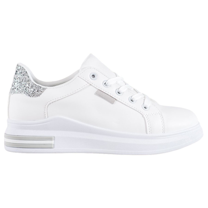SHELOVET Trendiga snörade sneakers vit grå
