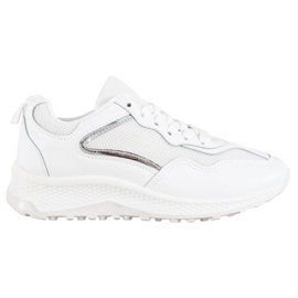 SHELOVET Klassiska vita sneakers grå