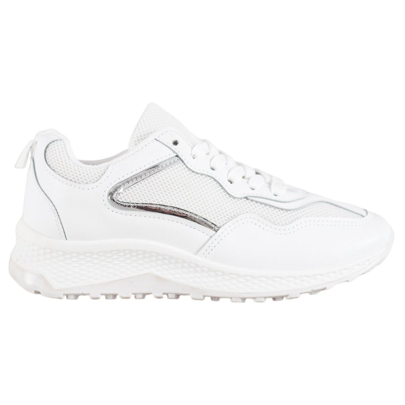 SHELOVET Klassiska vita sneakers grå