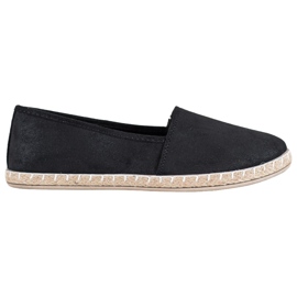 SHELOVET Svart Espadrilles med glitter
