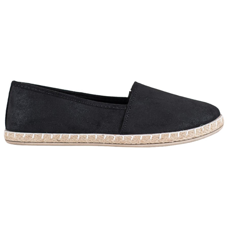 SHELOVET Svart Espadrilles med glitter