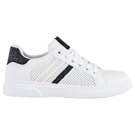 SHELOVET Openwork vita sneakers svart