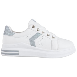SHELOVET Sneakers med glitterinsatser vit grå