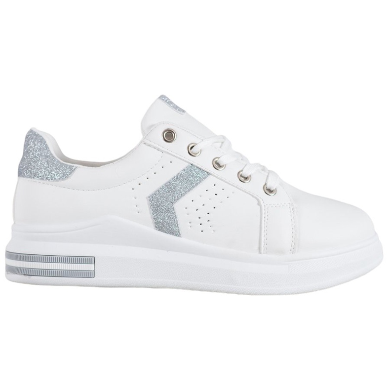 SHELOVET Sneakers med glitterinsatser vit grå