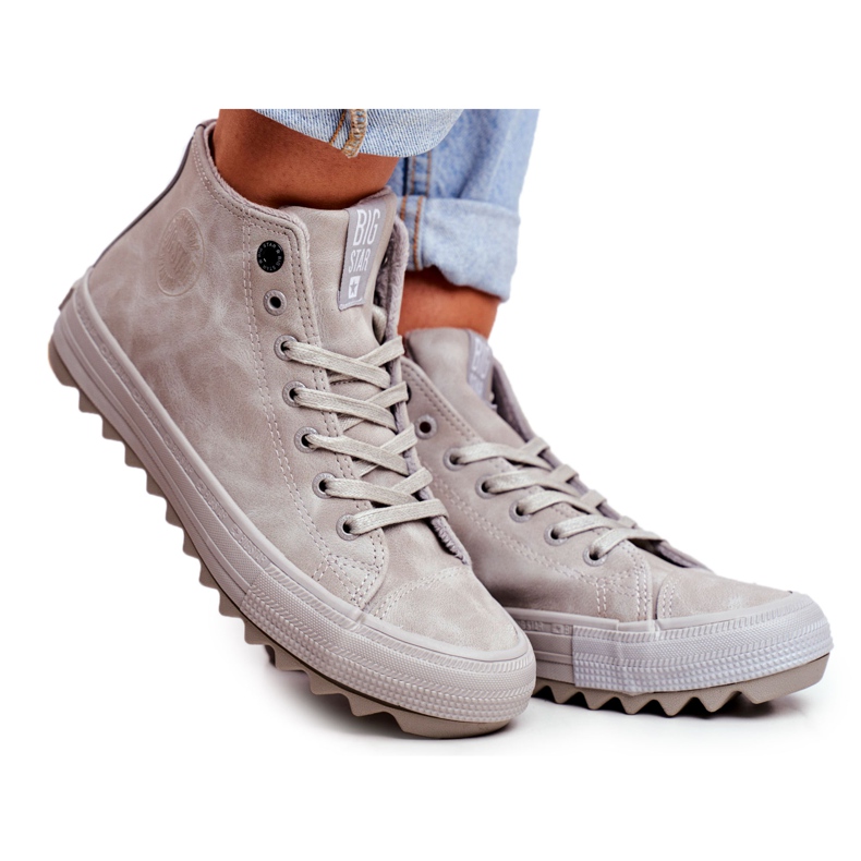 Dam Sneakers Big Star High Warm Grey GG274070 grå