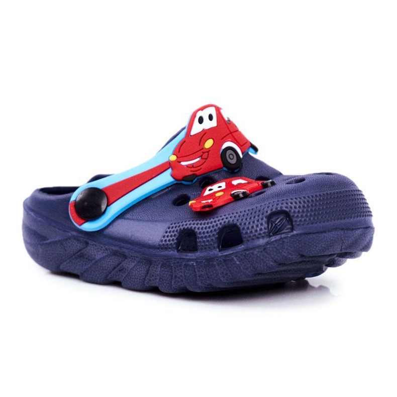 PB2 Barn tofflor Foam Crocs Navy Blue Cars Bruno marinblå