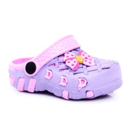 NEWS Barntofflor Foam Crocs Violet Bow Susan purpur