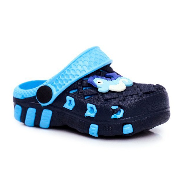 Barntofflor Foam Crocs Black Seahorse Casper svart blå