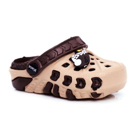Barnens Brown Foam Crocs Brown Plane Donald brun