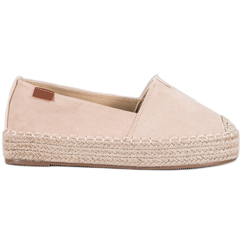 SHELOVET Beige Espadrilles med mocka