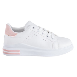 RTX WALK Snygga Eco Leather Sneakers vit rosa