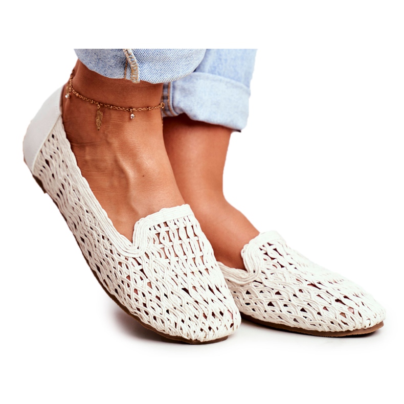 Kvinnors Ballerinas Lu Boo Flätad Vit 4Ever