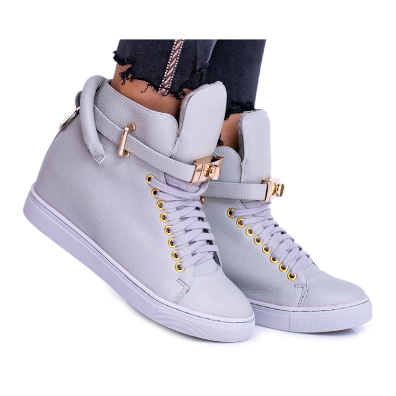 Dam Sneakers Lu Boo Grå Uppvärmd Gyllene Hänglås