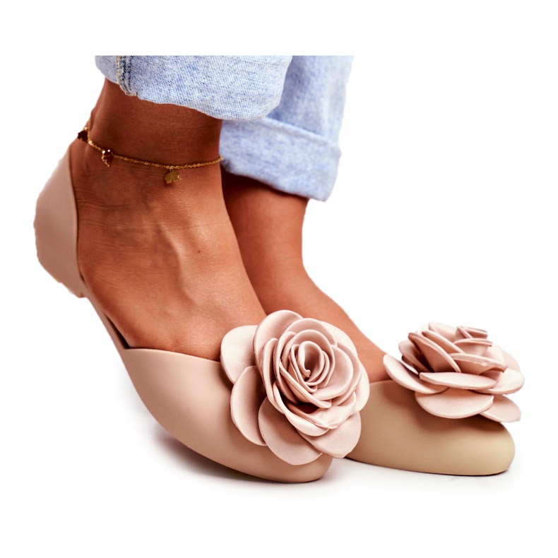LU BOO Gummi Ballerinas Meliski Blommor Beige Esther