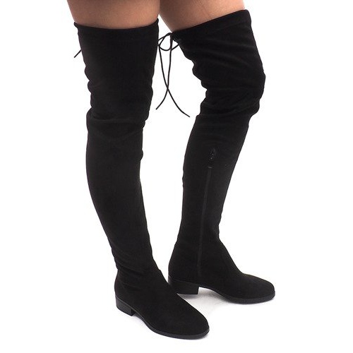 Mocka Pompon stövlar AB02-53 Svart