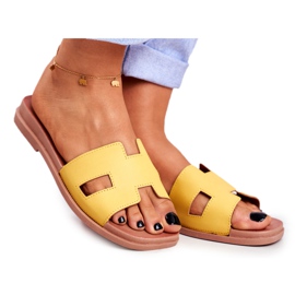 BUGO Dam Tofflor Yellow Geometric Classic Theodora gul
