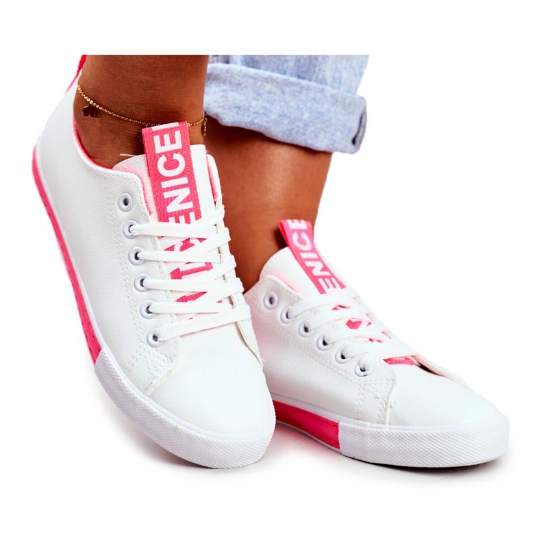PS1 Klassiska damsneakers Fuchsia Ville vit