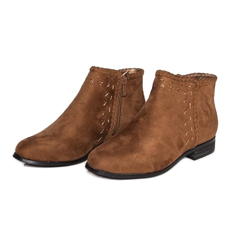 Suede Booties Chelsea stövlar 100-602 Camel brun