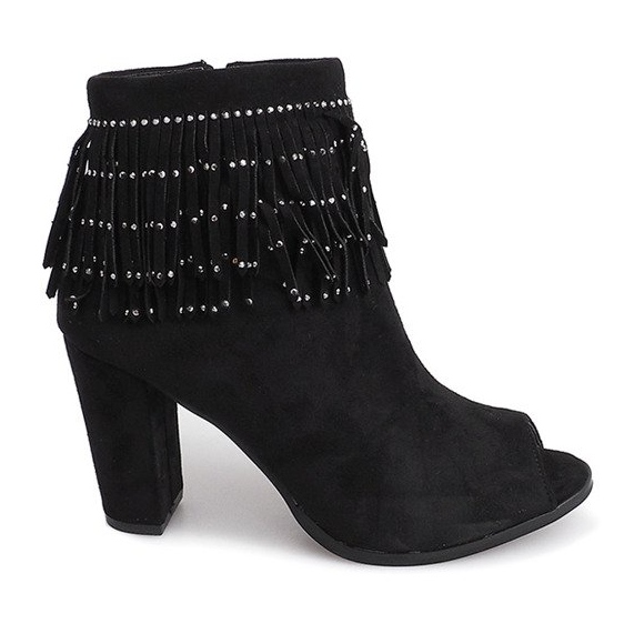 Öppna stövlar på en stolpe F832 Svart