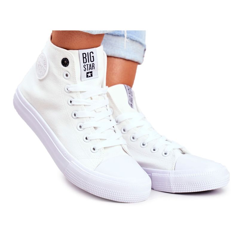 Kvinnors höga sneakers Big Star White FF274A171 vit