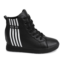 Trendiga enkla sneakers GFA98 svart vit