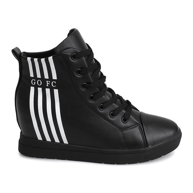 Trendiga enkla sneakers GFA98 svart vit