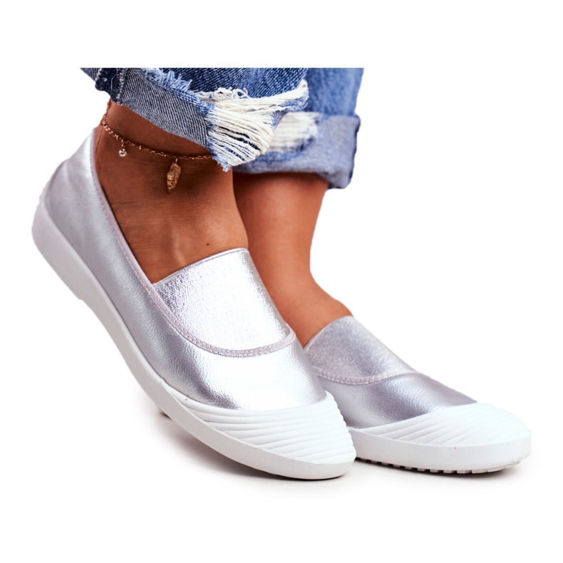LU BOO Sneakers Slip On Slip-on Sneakers Silver Justy grå