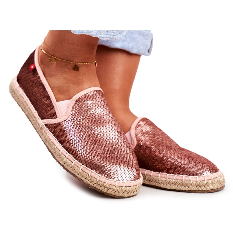 Kvinnors Espadriller, Flätad Sole Pink Big Star DD274A163 rosa