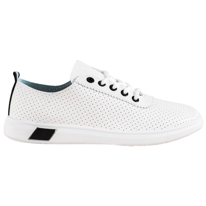 SHELOVET Openwork sneakers med ekoläder vit