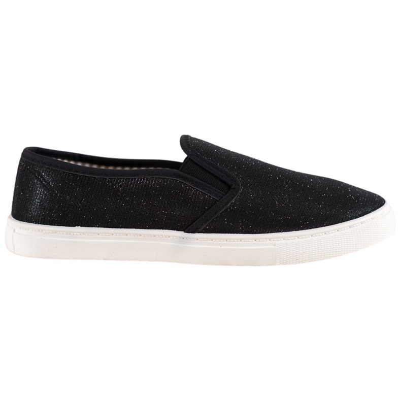 SHELOVET Slip-on sneakers med glitter svart