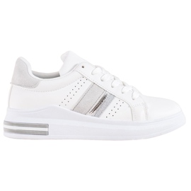 SHELOVET Sneakers med mockaskär vit