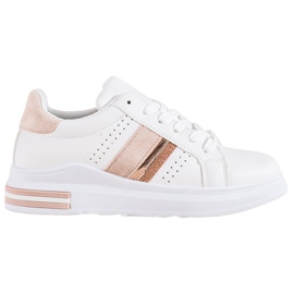 SHELOVET Sneakers med mockaskär vit