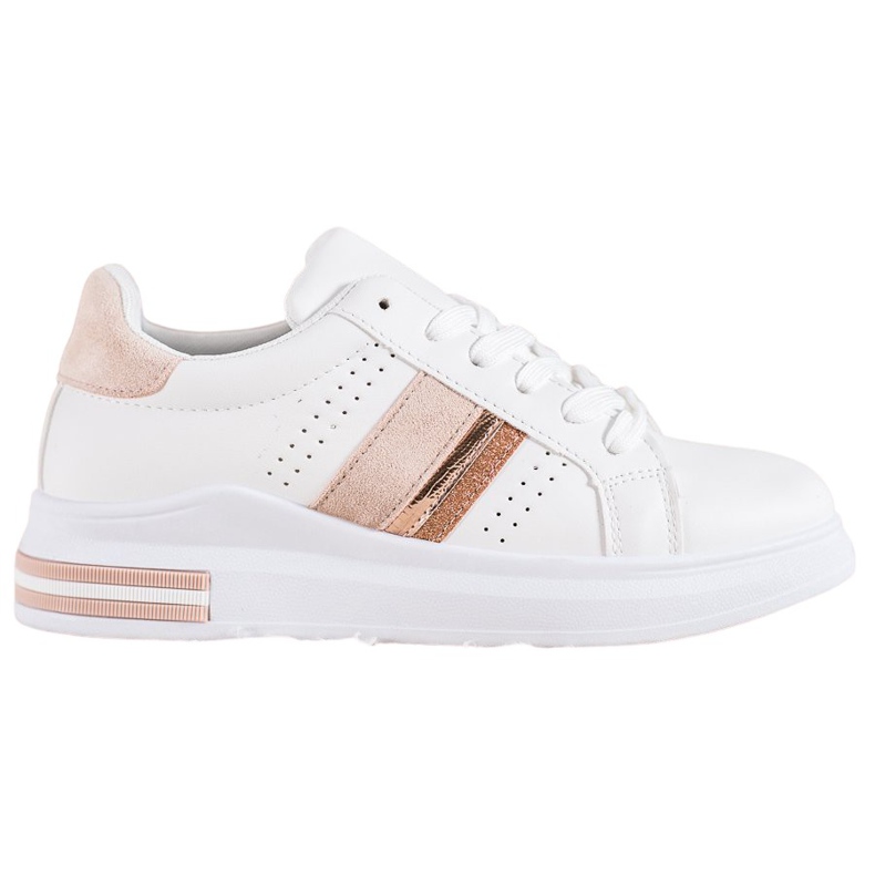 SHELOVET Sneakers med mockaskär vit