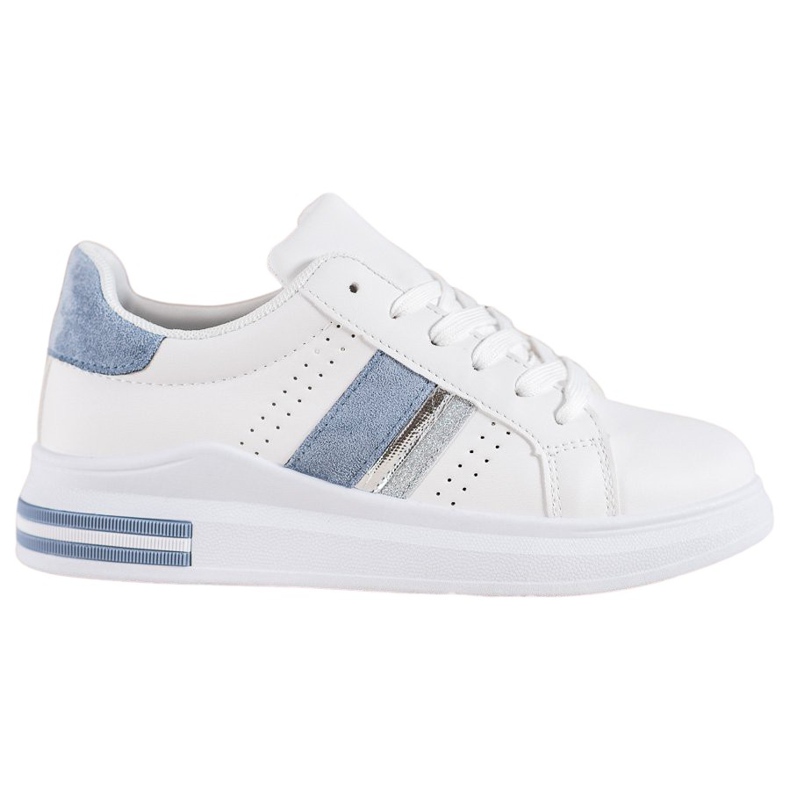 SHELOVET Sneakers med mockaskär vit