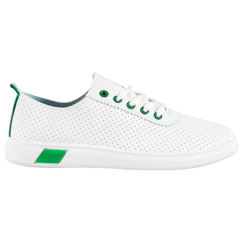 SHELOVET Openwork sneakers med ekoläder vit