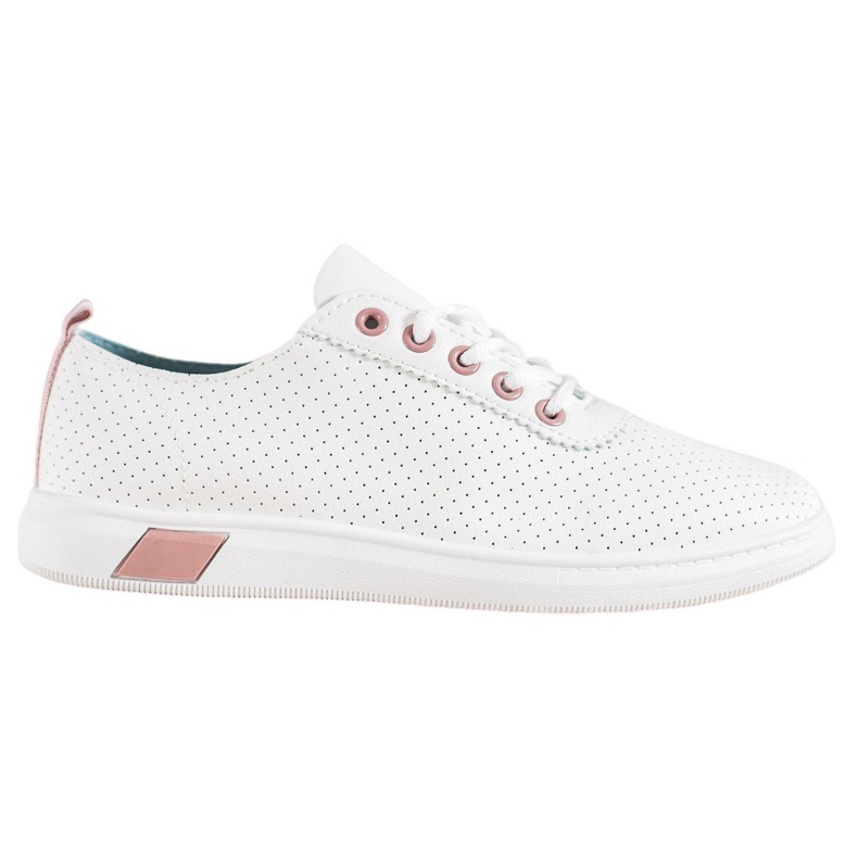 SHELOVET Openwork sneakers med ekoläder vit