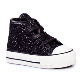 FRROCK Barns sneakers Shiny High Black Ally svart