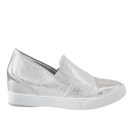 Silver wedge sneakers DD437-2 silver- grå