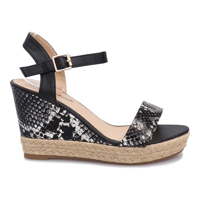 Svarta kile sandaler espadrilles 181