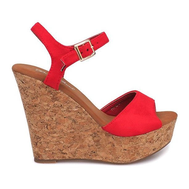 Wedge Sandals Cork 5H5654 Röd