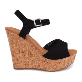 Wedge Sandals Cork 5H5654 Svart