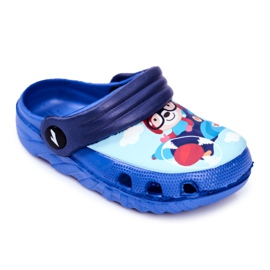 Barntofflor Foam Crocs Blue Teddy Bear Pilot SuperFly blå