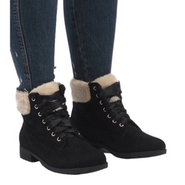 Svarta isolerade snörstövlar C-7100