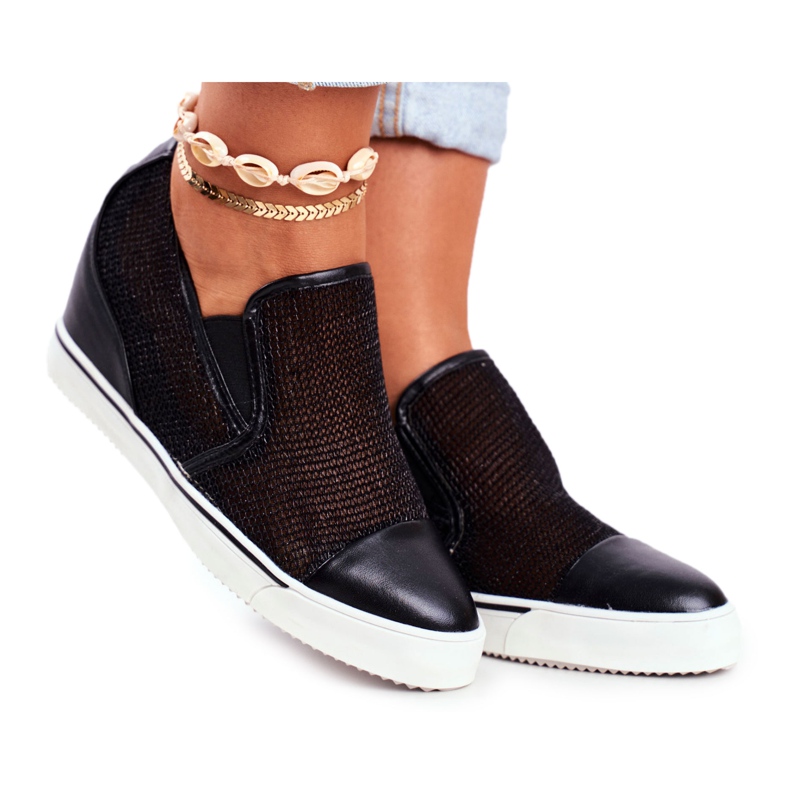 Dam Sneakers Lu Boo med mesh Svart Morgono