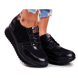 ESKA Kvinnors sportskor Läder Svart Gianna