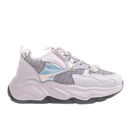 Vita sportskor med grå RAL-63 skär