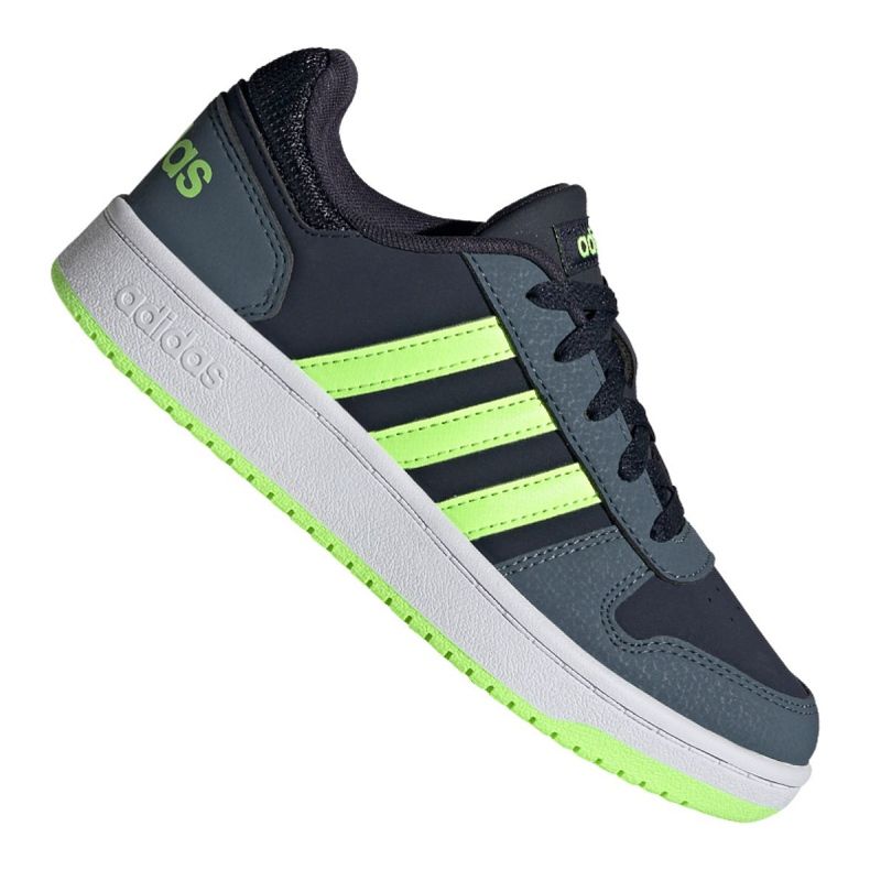 Adidas Hoops 2.0 Jr FW3171 skor svart marinblå grön