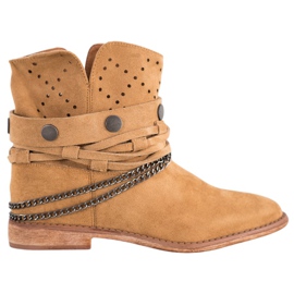 Bella Paris Stövlar med dekorativa ränder brun